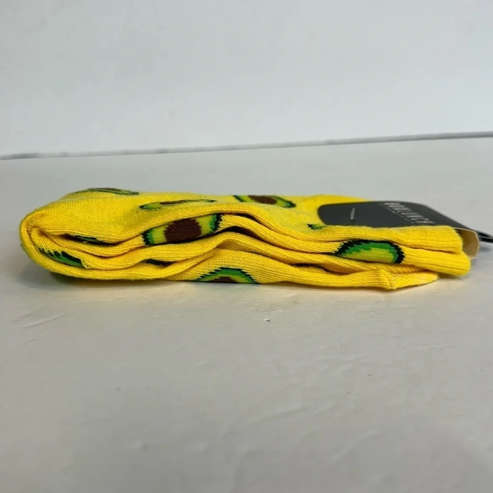Avocado Socks Novelty Print Yellow